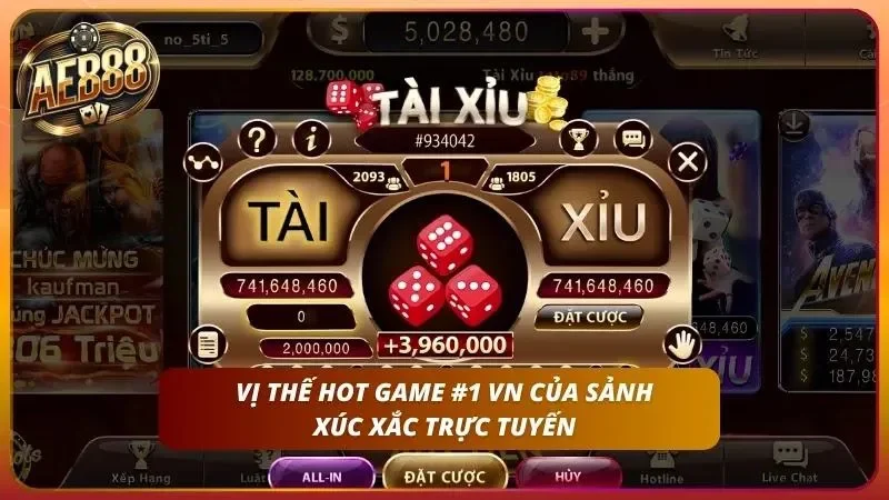 Tài Xỉu nằm trong nhóm trò chơi được yêu thích hàng đầu hiện nay